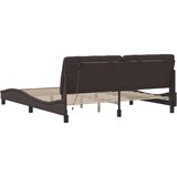  Posteljni okvir z LED brez vzmetnice temno rjav 180x200cm blago, (21792091) | Shoptok.si