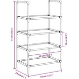 vidaXL Stalak za cipele 4 razine crni 44x28x77 cm netkana tkanina | shoptok.hr
