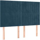  Uzglavlje tamnoplavo 144x5x118/128 cm baršunasto | shoptok.hr