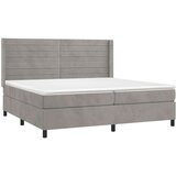  Krevet s oprugama i madracem svjetlosivi 200x200 cm baršunasti | shoptok.hr