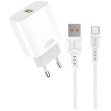 Denmen DC07T Punjač za mobilne 18W 3,6A Fast + Type C kabl BELI Cene