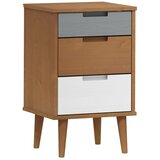 Maison Chic Nočna omarica - Nočna miza MOLDE rjava 40x35x65 cm trdna borovina, (21687786) Cene