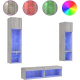 vidaXL Komplet TV omaric LED 6-delni siva sonoma inženirski les | Shoptok.si