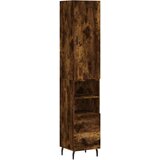 Maison Chic Visoka omara - Komoda - Predalnik dimljeni hrast 34,5x34x180 cm inženirski les, (21719054) | Shoptok.si
