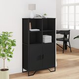  Visoka komoda crna 79,5 x 35,5 x 137,5 cm od konstruiranog drva | Eponuda.com