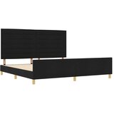  Krevetna konstrukcija s uzglavljem Crna 200 x 200 cm tkanina | shoptok.hr