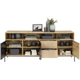 CARRYHOME komoda, črna, barve hrasta | Shoptok.si