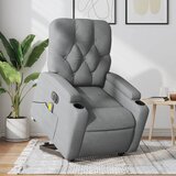 vidaXL Električni masažni naslonjač na podizanje tkanina svjetlosivi | shoptok.hr