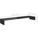 vidaXL Stalak za TV /Monitor Staklo Crna boja 120x30x13 cm | shoptok.hr