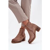 Boto Women's ankle boots with heel lined beige Zelia | shoptok.hr