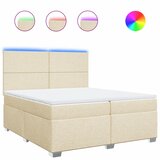 Krevet s oprugama i madracem krem 200 x 200 cm od tkanine | shoptok.hr