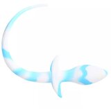 Kiotos anal plug dog tail white/blue Cene