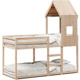  Krevet na kat s krovom 90 x 200 cm od masivne borovine | shoptok.hr