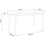  Stol za blagovanje s prirodnim rubom 160 x 90 x 75 cm Prirodna | shoptok.hr