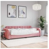 vidaXL Dnevna postelja z vzmetnico roza 90x200 cm žamet Cene