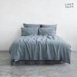 Linen Tales Svetlo modra lanena posteljnina za zakonsko posteljo 200x200 cm – Linen Tales Cene