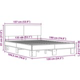 Okvir za krevet crni 135x190 cm konstruirano drvo i metal | shoptok.hr