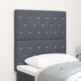 vidaXL vzglavna stran s kristalnimi gumbi in naborki temno siva 80 cm žamet, vzglavna stran s kristalnimi gumbi in naborki temno siva 160 cm žamet | Shoptok.si