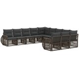  Sjedeća garnitura za vrt 11 kom. Siva i tamno siva poliratan 70 x 62 x 70 cm | shoptok.hr