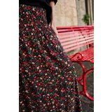 Marisse Black Floral Midi Skirt | Shoptok.si