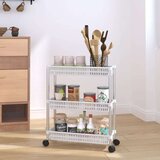  3-nadstropni voziček za shranjevanje srebrn in bel aluminij, (20766834) | Shoptok.si