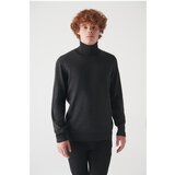 Avva Men's Anthracite Full Turtleneck Wool Blended Standard Fit Normal Cut Knitwear Sweater Cene