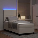  LED Box Spring Krevet s uzglavljem Krema i bijela 80 x 200 cm | shoptok.hr
