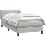 Box spring postelja z vzmetnico svetlo siva 80x220 cm žamet, (21791867) | Shoptok.si
