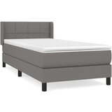  Krevet s oprugama i madracem tamnosivi 100 x 200 cm od tkanine | shoptok.hr
