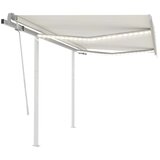 Tenda na ručno uvlačenje s LED svjetlima 3 5 x 2 5 m krem | shoptok.hr