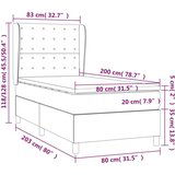 Krevet s oprugama i madracem plavi 80x200 cm od tkanine | shoptok.hr