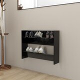vidaXL Stenska omara za čevlje črna 80x18x60 cm iverna plošča Cene