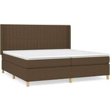  Box spring postelja z vzmetnico temno rjav 200x200 cm blago, (20901197) | Shoptok.si