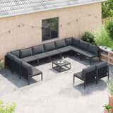  Sjedeća garnitura za vrt s jastukom 13 pcs Crna Čelik | shoptok.hr