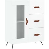 vidaXL Komoda visok sijaj bela 69,5x34x90 cm inženirski les | Shoptok.si
