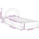 Krevet za djecu s uzglavljem Ljubičasta 90 x 190 cm Baršun | shoptok.hr