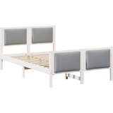  Krevetna konstrukcija Svijetlo siva 120 x 200 cm tkanina Bijela | Shoptok.si