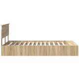  Krevetna konstrukcija s policom Sonoma hrast 135 x 190 cm | shoptok.hr