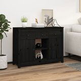 Maison Chic Komoda - Predalnik črna 100x35x74,5 cm trdna borovina, (21716193) | Shoptok.si