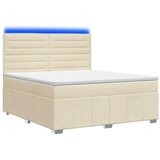  LED okvir za krevet s madracem Krem 140 x 200 cm Tkanina - Krem 140 x 200 cm Dizajn linija | shoptok.hr