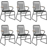  7-dijelni vrtni blagovaonski set od PVC ratana crni | shoptok.hr