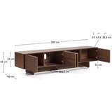 Kave Home Tamno smeđa TV komoda u dekoru oraha 200x46x40 cm Norlen – | shoptok.hr