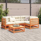  5-dijelni set vrtnih sofa s jastucima voštano smeđi od borovine | shoptok.hr