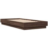  Posteljni okvir z LED lučkami rjavi hrast 90x200 cm | Shoptok.si