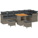  Vrtna sedežna garnitura 9 pcs Siva poli ratan, (5000154893) | Shoptok.si