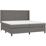  Box spring postelja z vzmetnico siva 200x200 cm umetno usnje, (20761101) | Shoptok.si