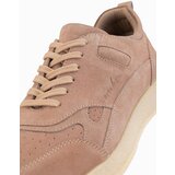 Ombre Men's lightweight suede sports style sneakers - beige | ePonuda.com
