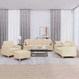  4-dijelni set sofa s jastucima krem od tkanine Cijene