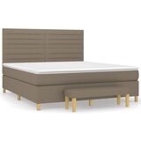 Maison Chic Box spring postelja - Vzmetna postelja z vzmetnico taupe 160x200 cm blago SL21190, (21880806) | Shoptok.si
