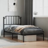 Maison Chic Kovinski Posteljni okvir - Enojna postelja - Postelja za odrasle z vzglavjem črn 90x200 cm-J71, (21759282) | Shoptok.si